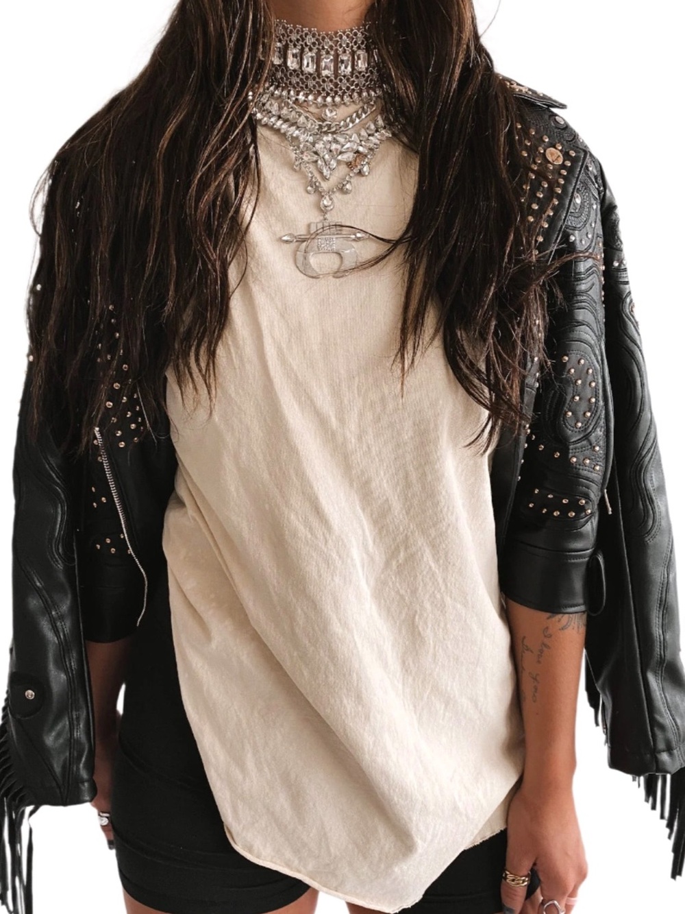 Pebby Basics Ivory Side Slit Tee - Picture 5 of 6